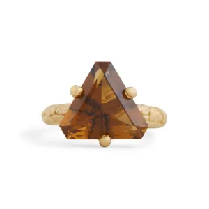 Orangutan Rounded Band with Triangle Quartz Ring Pieces of Eight