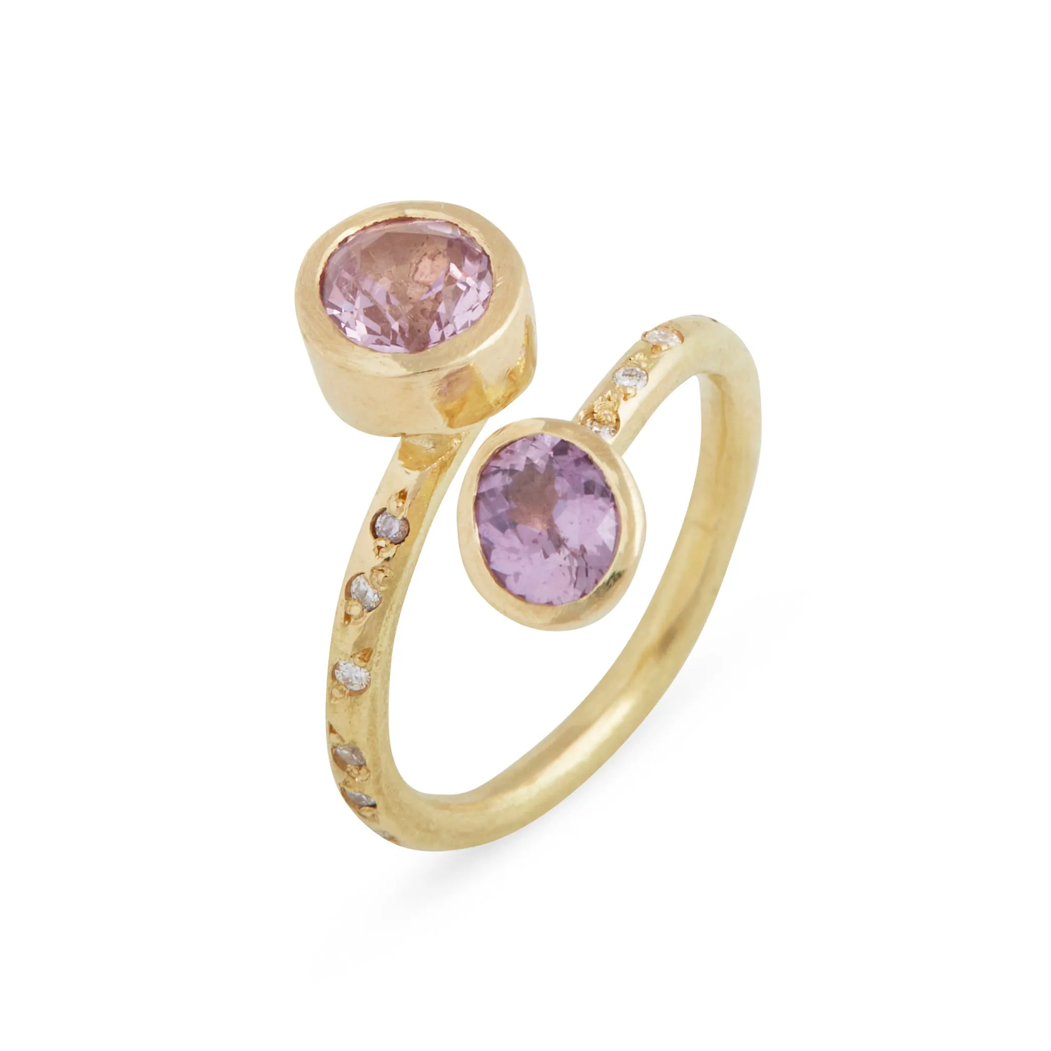 Oval Pink Spinel Swirl Ring Pieces of Eight