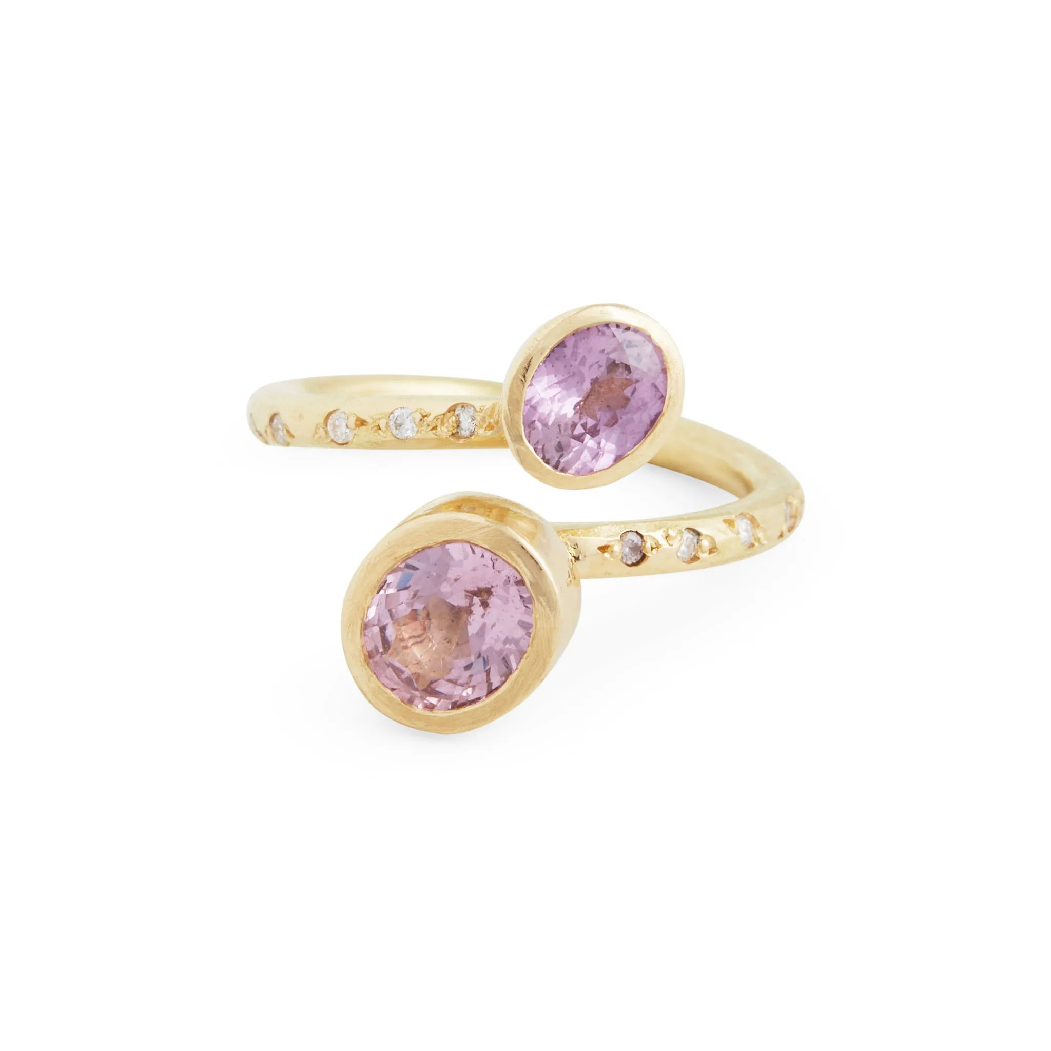 Oval Pink Spinel Swirl Ring Pieces of Eight