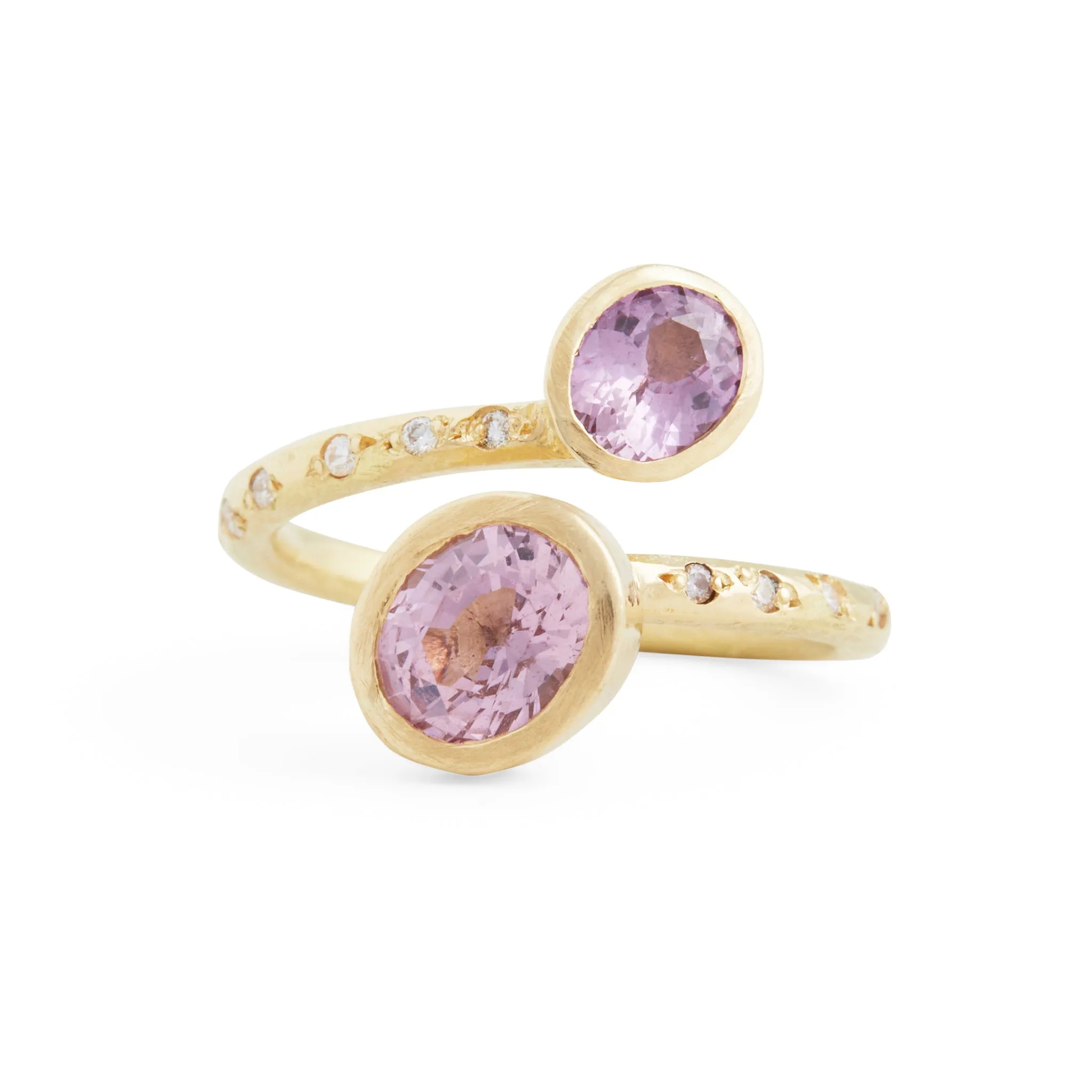 Oval Pink Spinel Swirl Ring Pieces of Eight