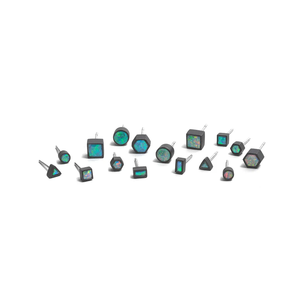 Oxidised Opal Element Single Stud Earrings Pieces of Eight