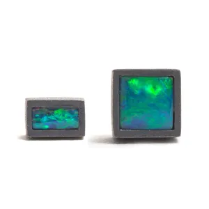 Oxidised Opal Element Single Stud Earrings Pieces of Eight