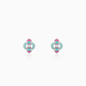Oxidised Silver Quatrefoil Earrings Giva