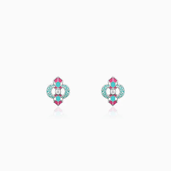 Oxidised Silver Quatrefoil Earrings Giva