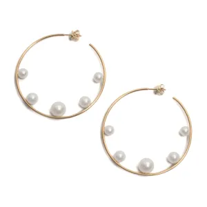 Pearl Introvert Hoop Earrings Pieces of Eight