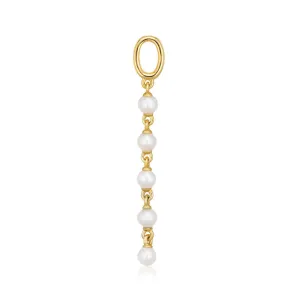 Perla Cinque 18K Gold Plated Pendant w. Zirconia
