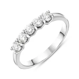 Platinum 0.54ct Diamond Claw Set Wedding Half Eternity Ring