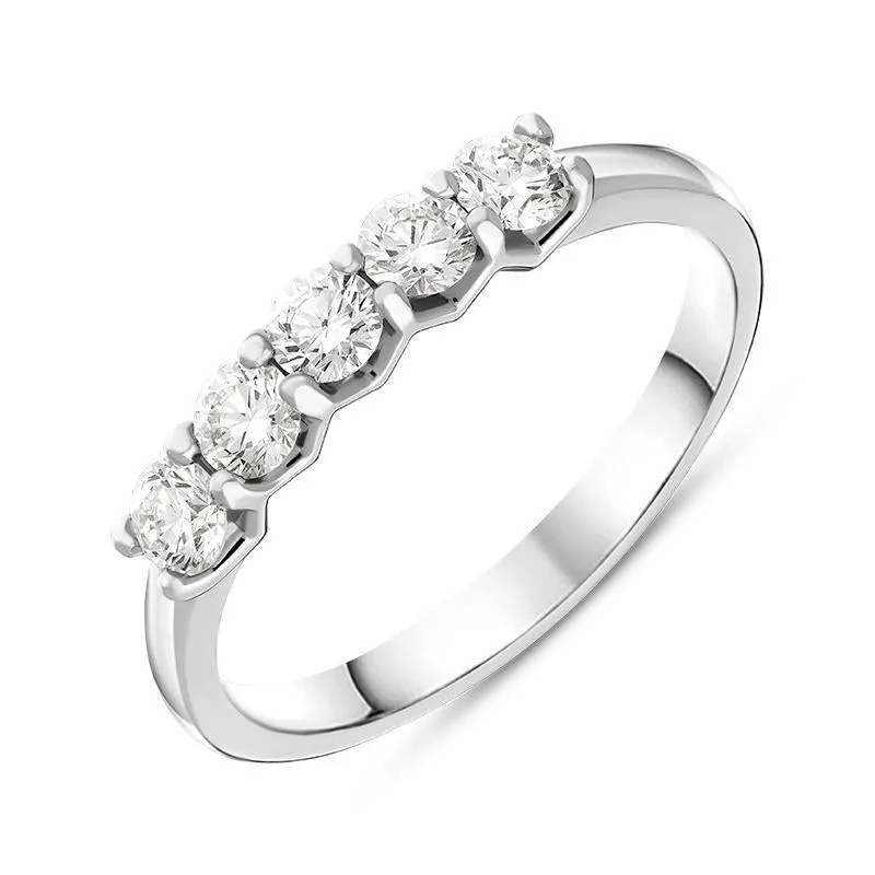 Platinum 0.54ct Diamond Claw Set Wedding Half Eternity Ring