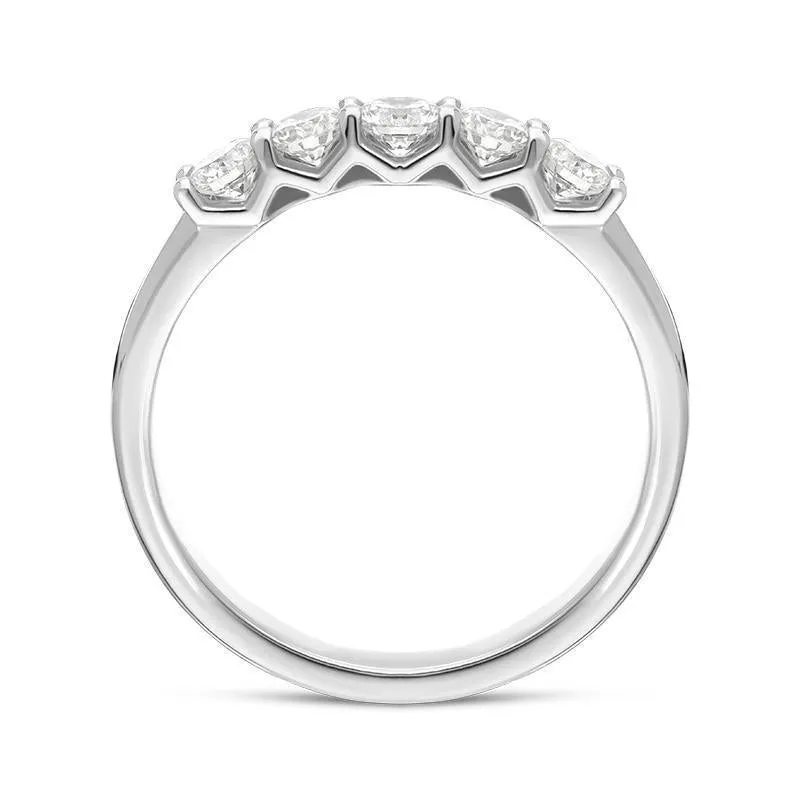 Platinum 0.54ct Diamond Claw Set Wedding Half Eternity Ring