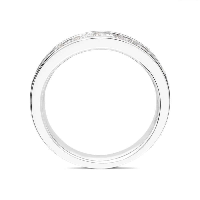 Platinum 0.75ct Diamond Channel Set Wedding Half Eternity Ring