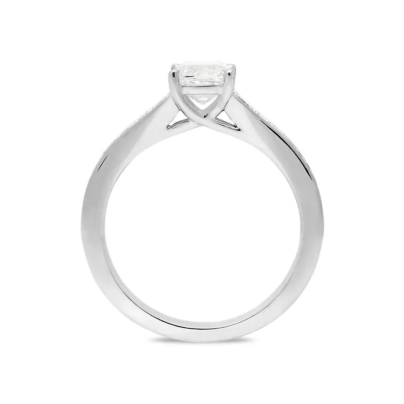 Platinum 1.17ct Diamond Cushion Cut Ring