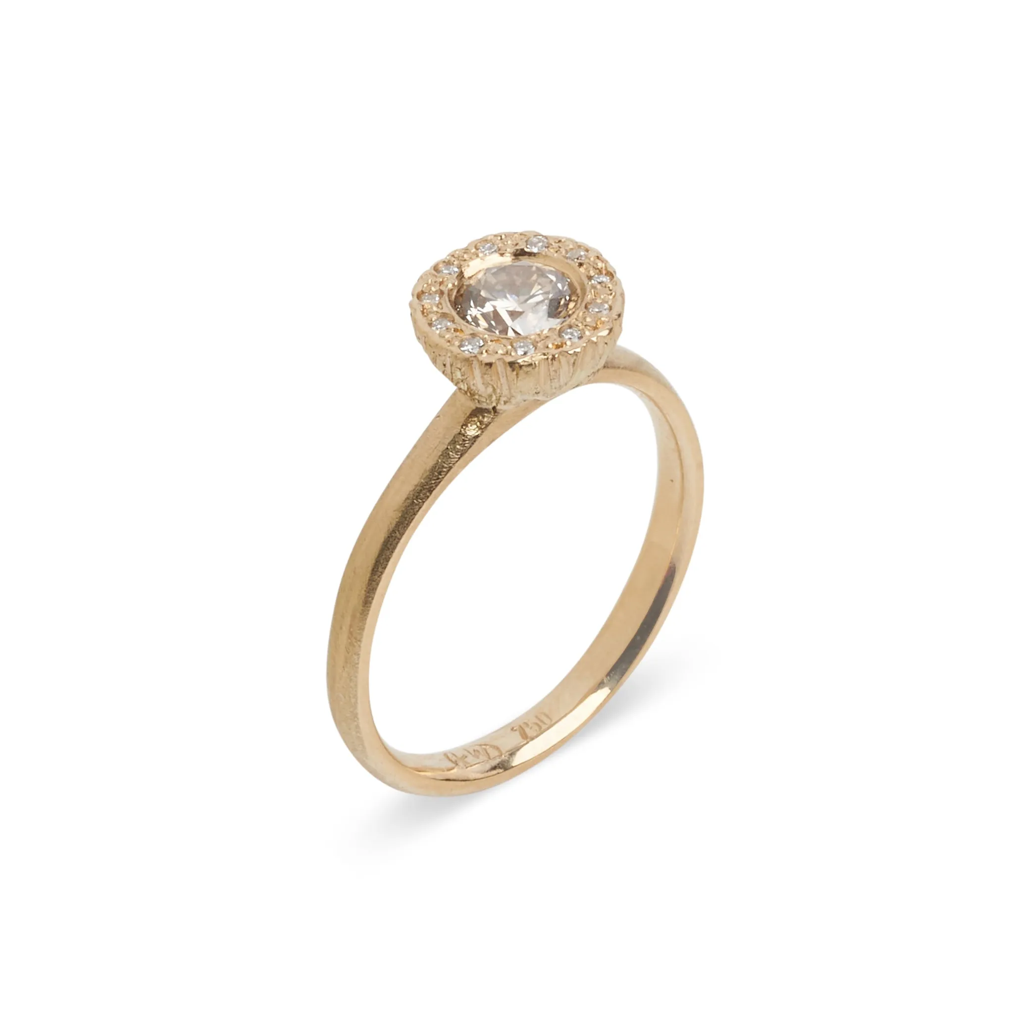 Precious Big Rock Champagne Diamond Ring Pieces of Eight