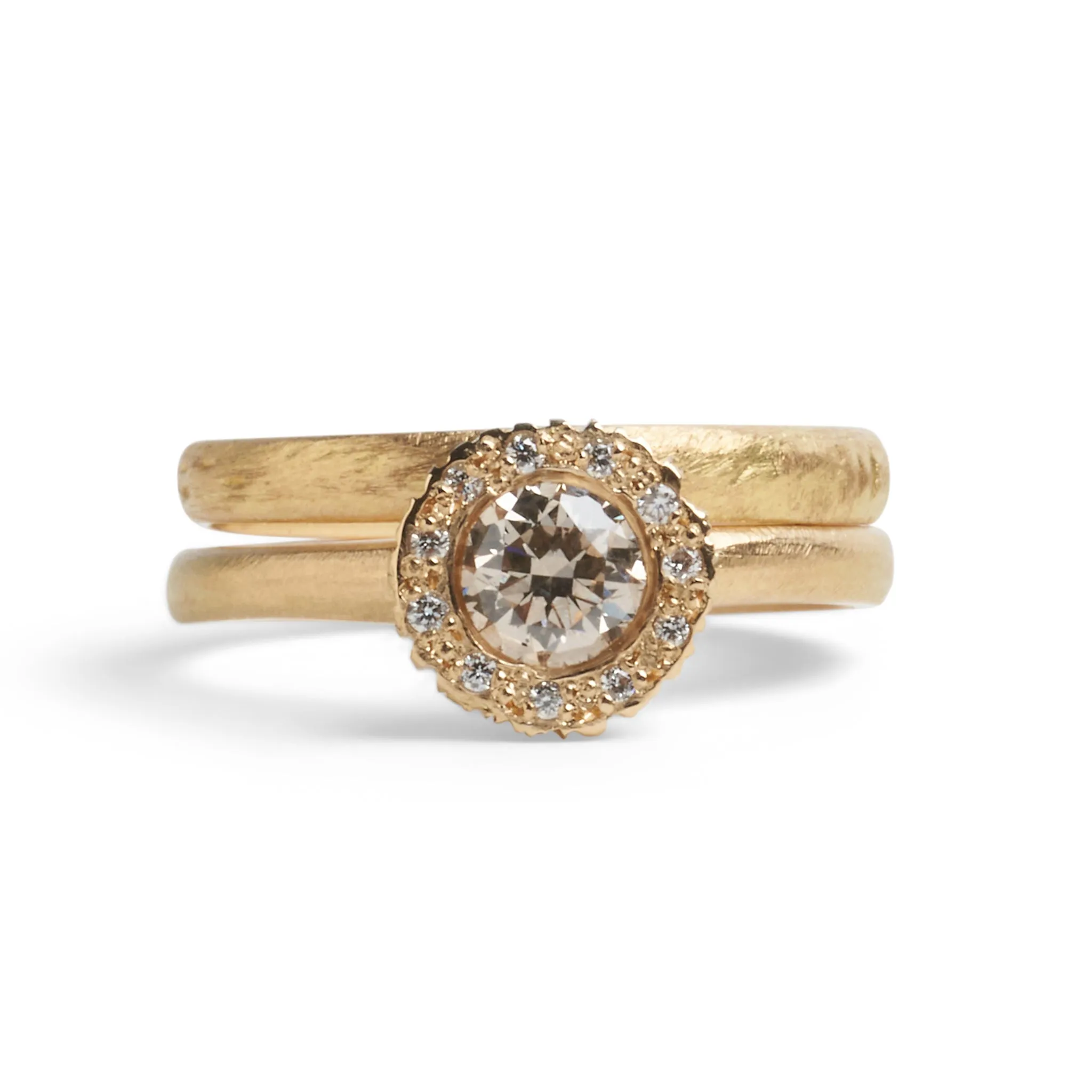 Precious Big Rock Champagne Diamond Ring Pieces of Eight
