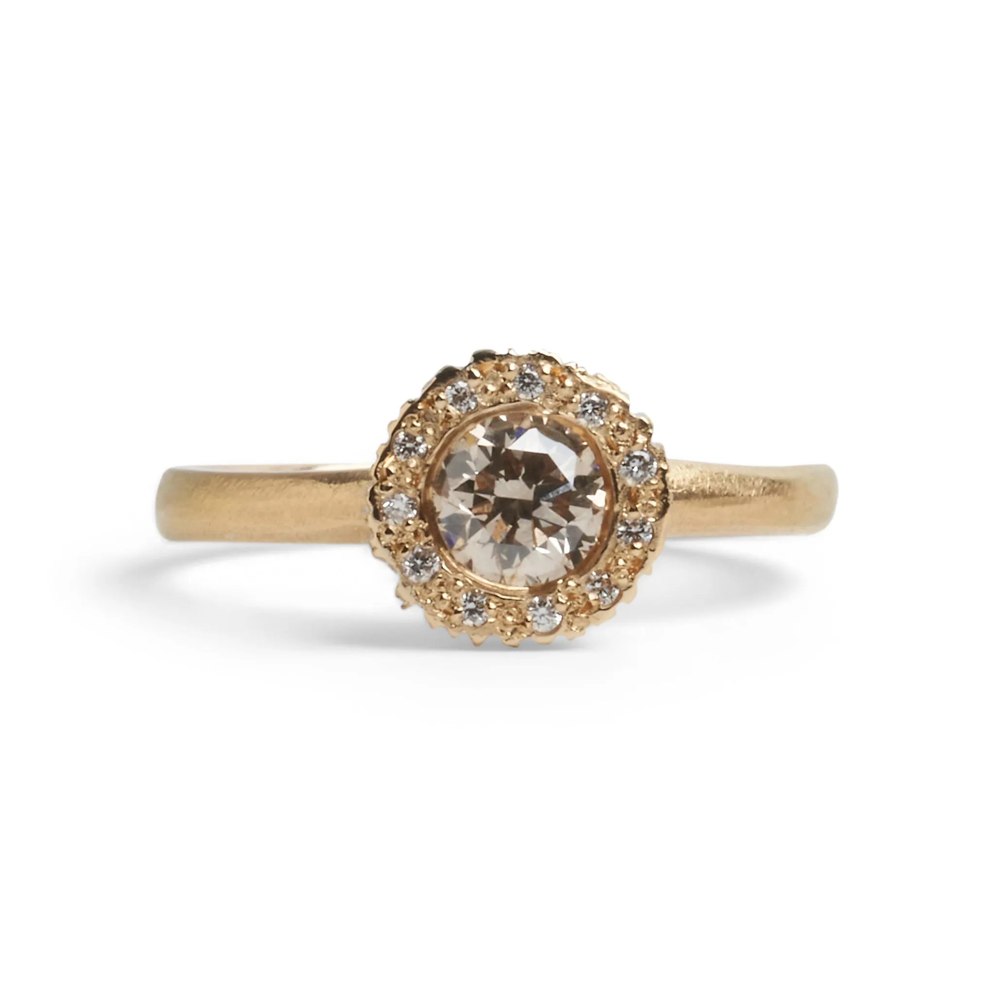 Precious Big Rock Champagne Diamond Ring Pieces of Eight