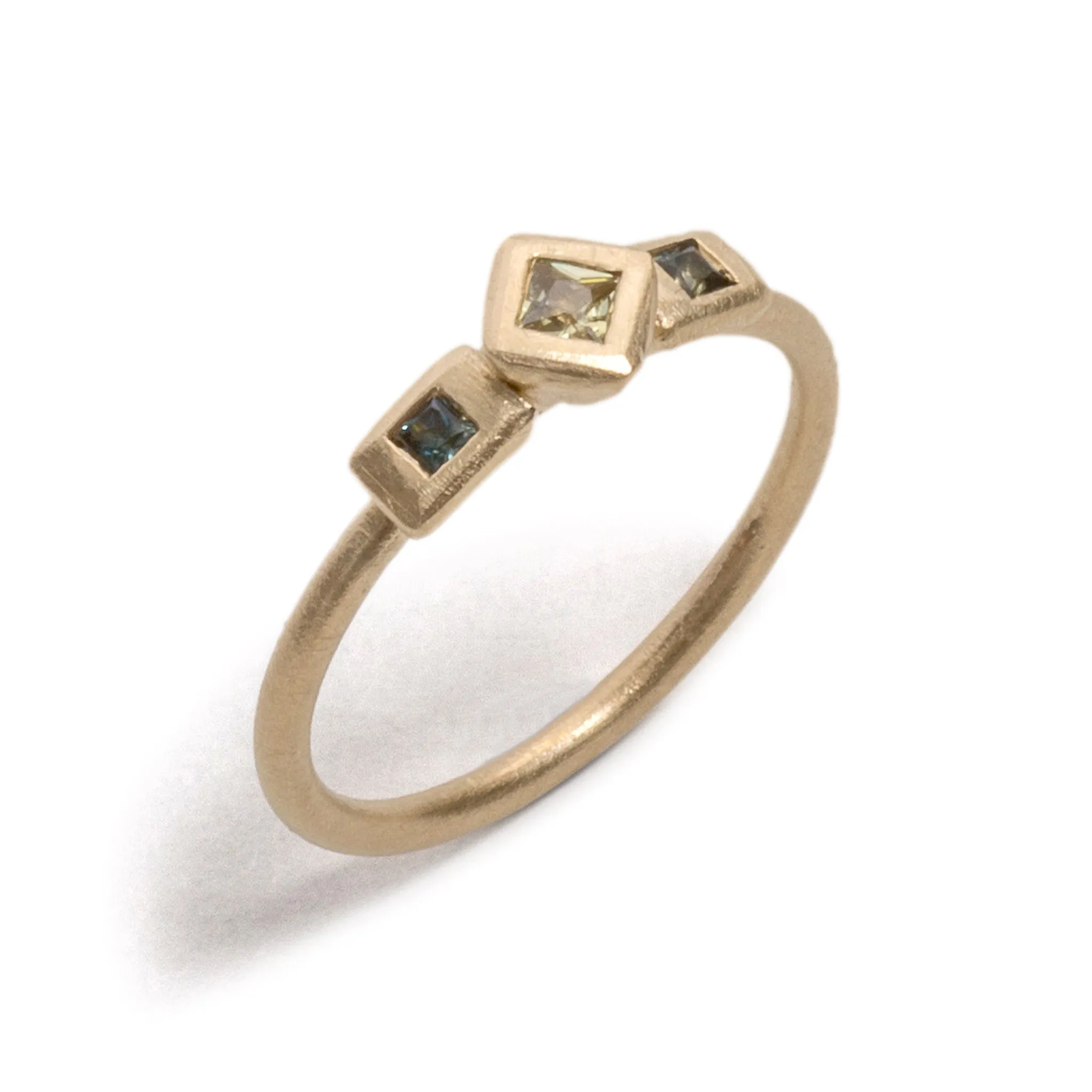 Princess Cut Sapphire Cluster Ring Pieces of Eight