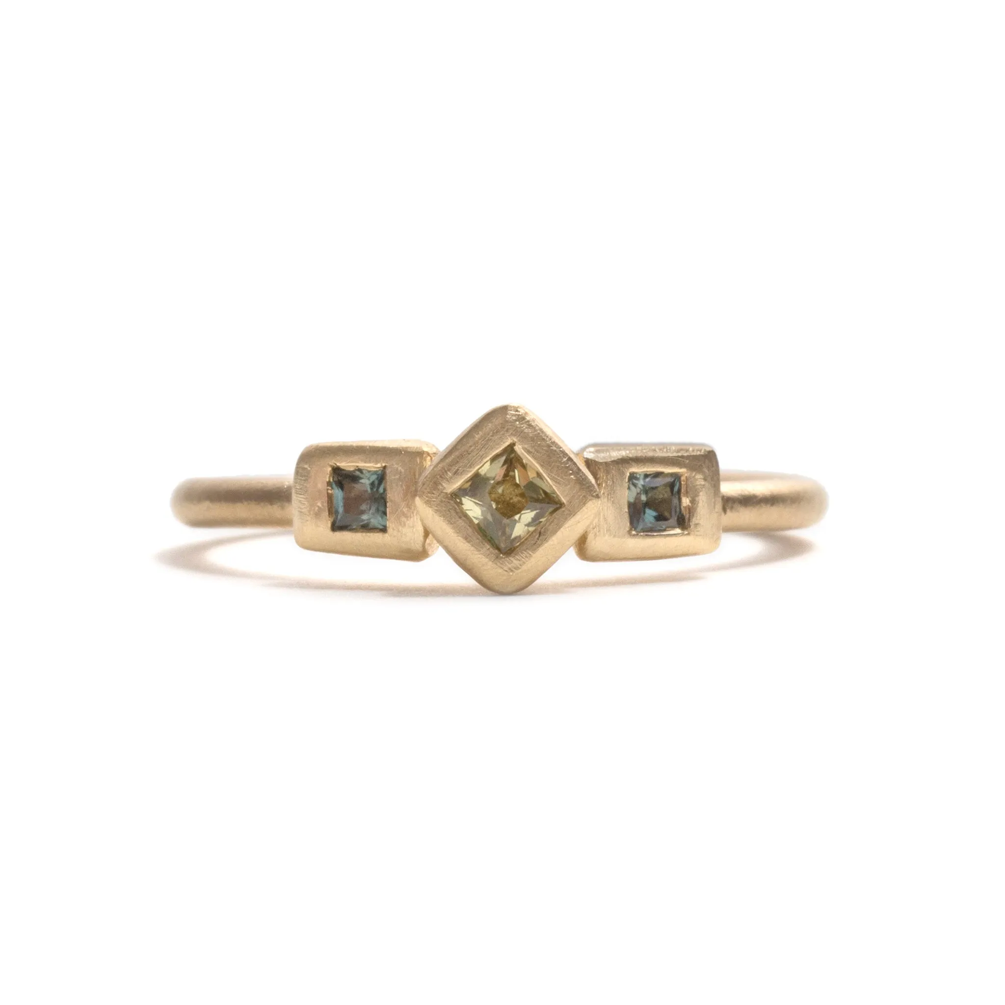 Princess Cut Sapphire Cluster Ring Pieces of Eight