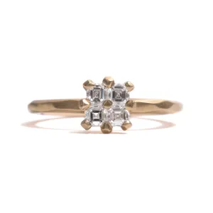Quadruple Asscher Cut Diamond Soul Mates Ring Pieces of Eight