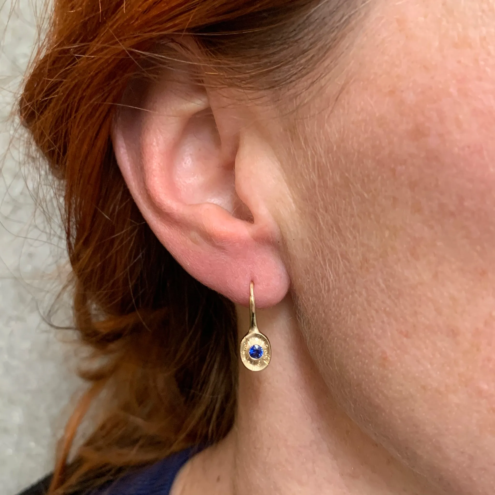 Radiate Ceylon Sapphire Earrings Pieces of Eight