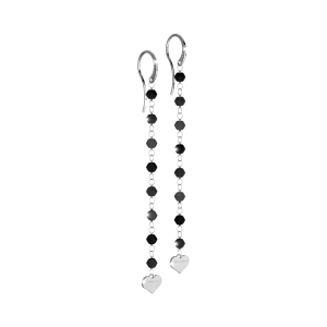 Rebecca Pepite 925 Silver Drop Earrings Hydrothermal With Black Stone