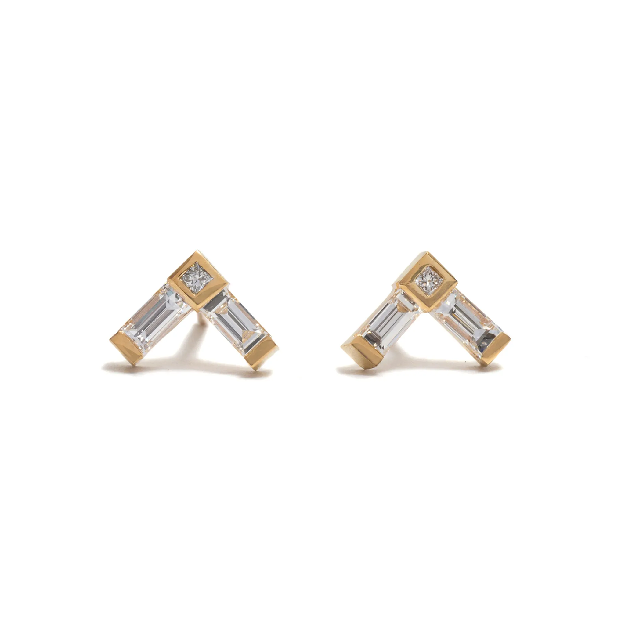 Right Angle Diamond Earrings Pieces of Eight