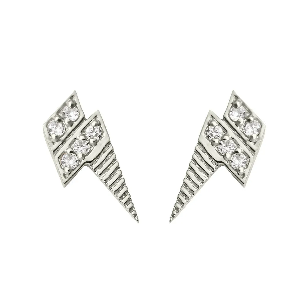 Roaring Thunder 18K White Gold Stud w. Diamond