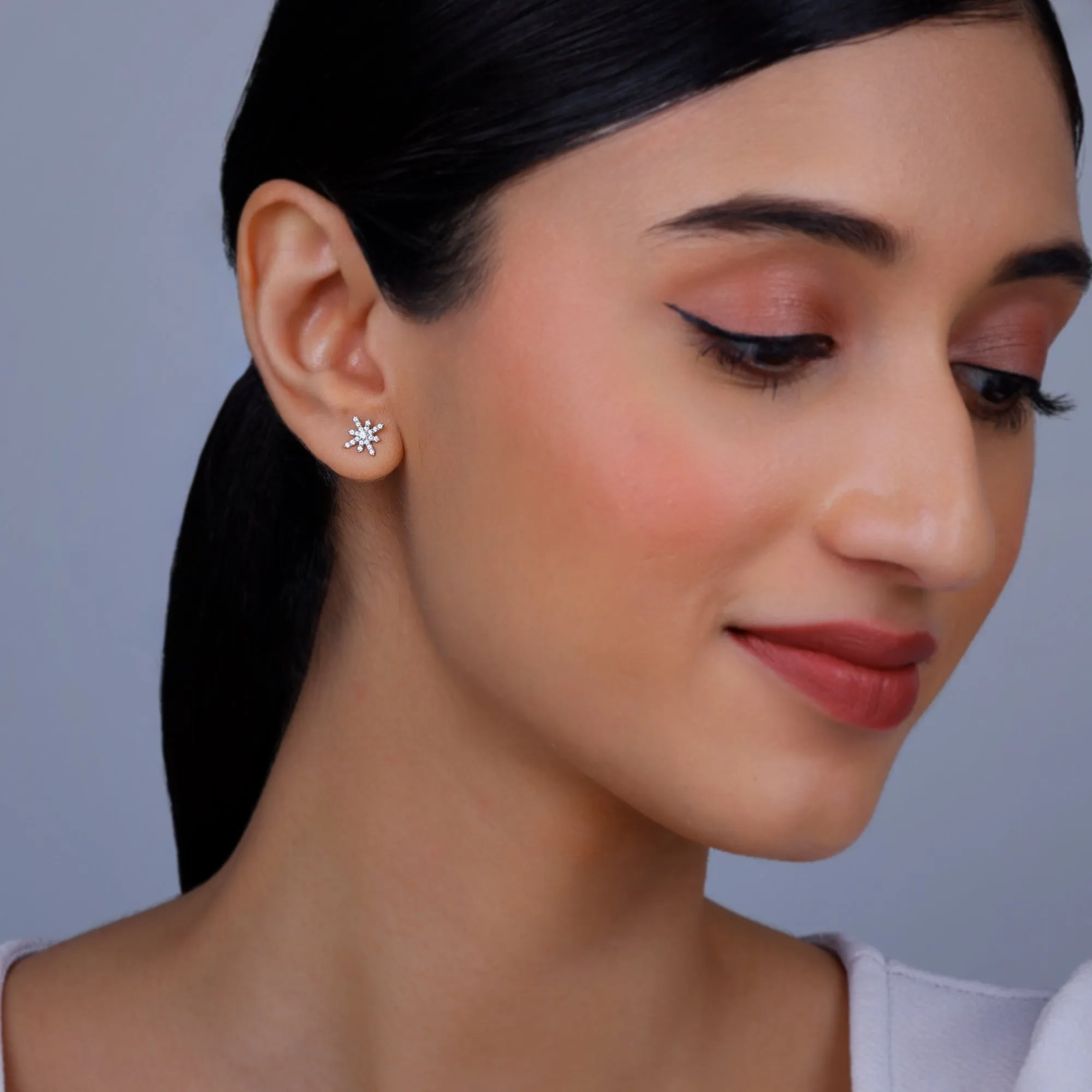 Rose Gold Beautiful Jasmine Diamond Earrings Giva