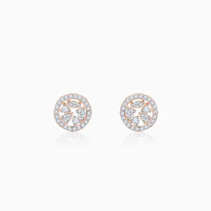Rose Gold Circular Dazzle Diamond Earrings Giva