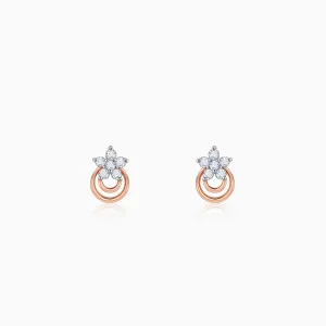 Rose Gold Cosmic Petal Diamond Studs Giva