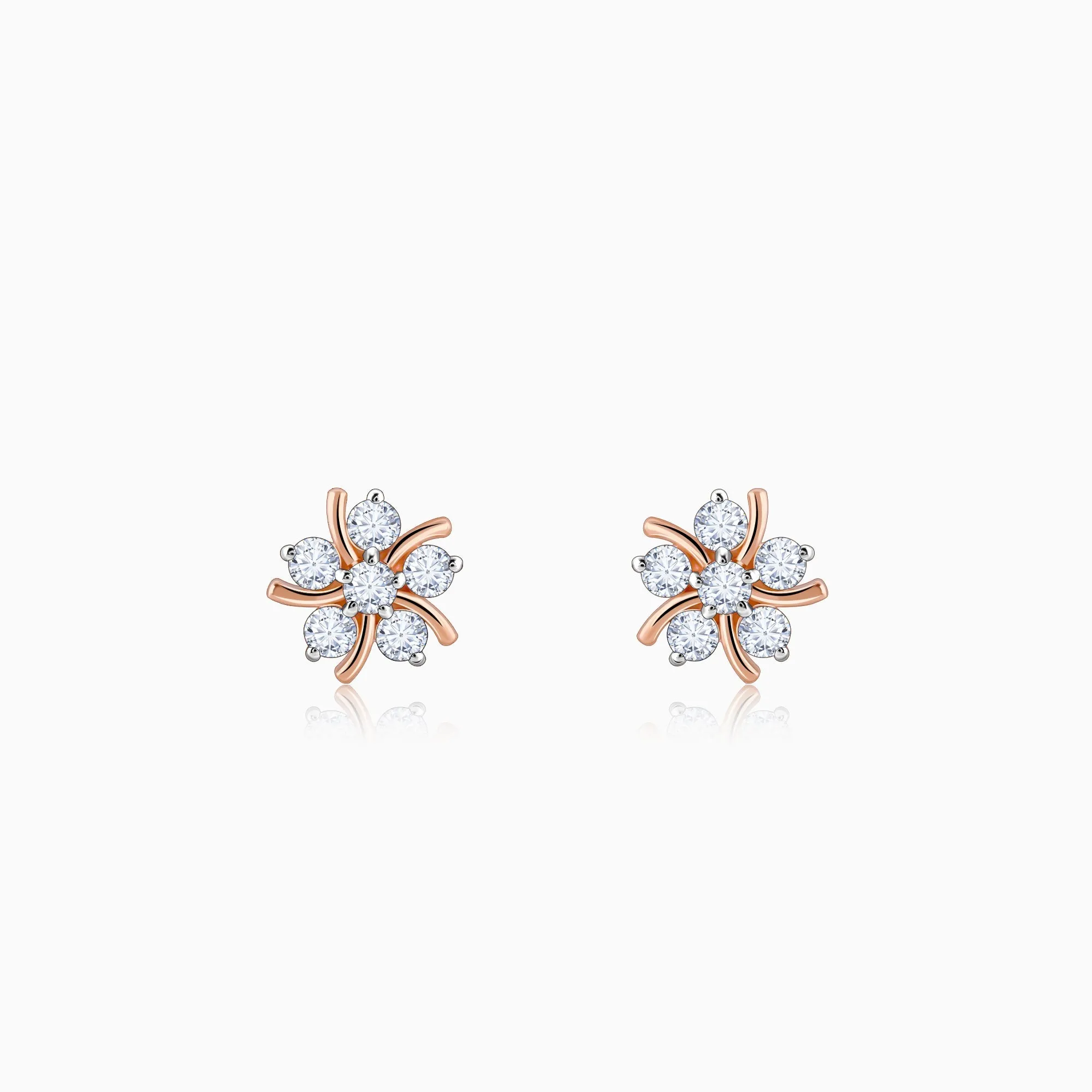 Rose Gold Elixir Solitaire Diamond Earrings Giva