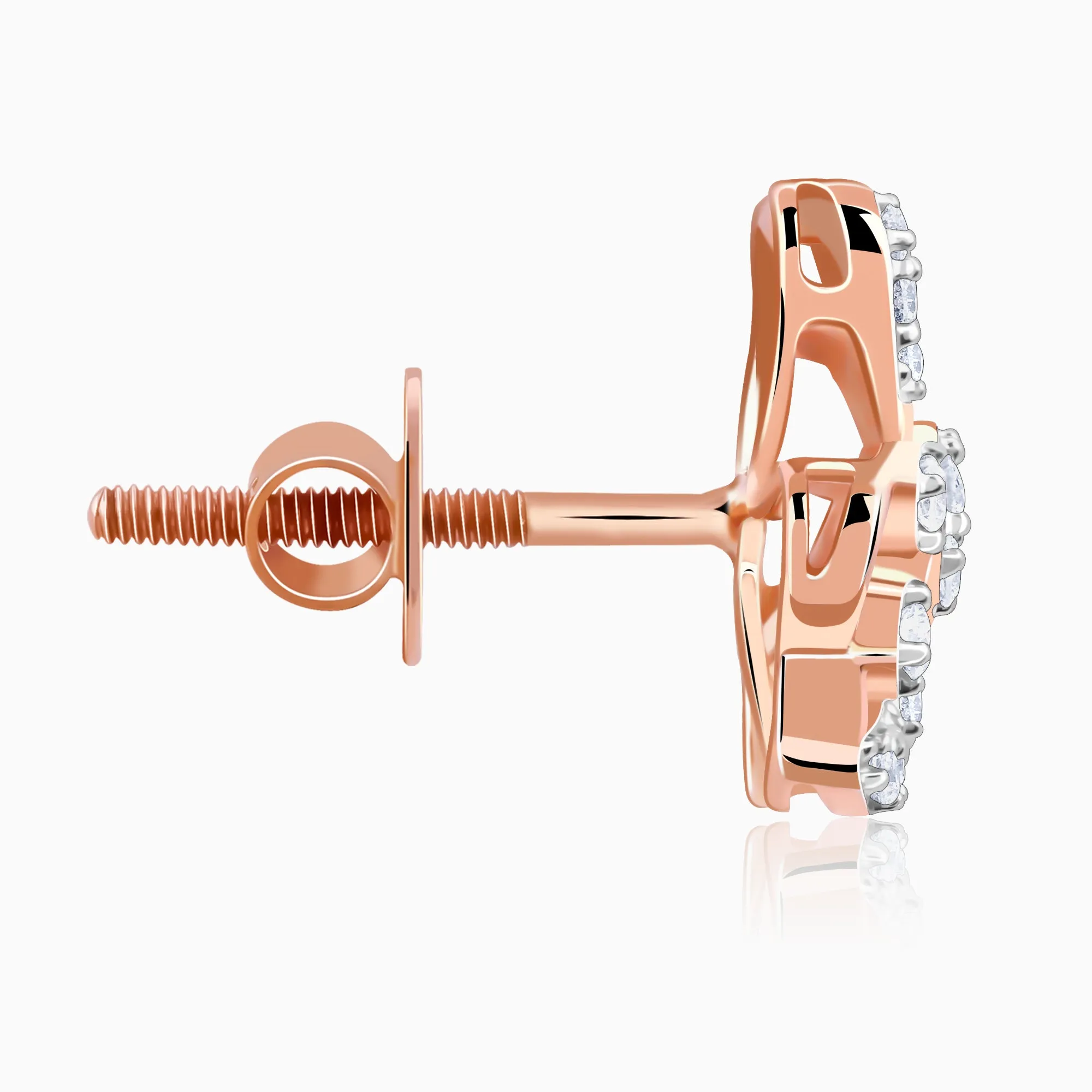 Rose Gold Floral Bae Diamond Earrings Giva