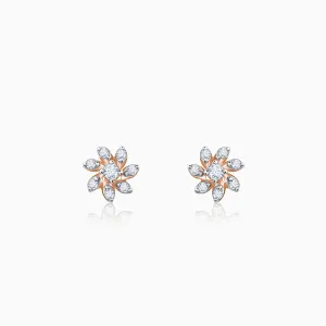 Rose Gold Floral Musings Diamond Studs Giva