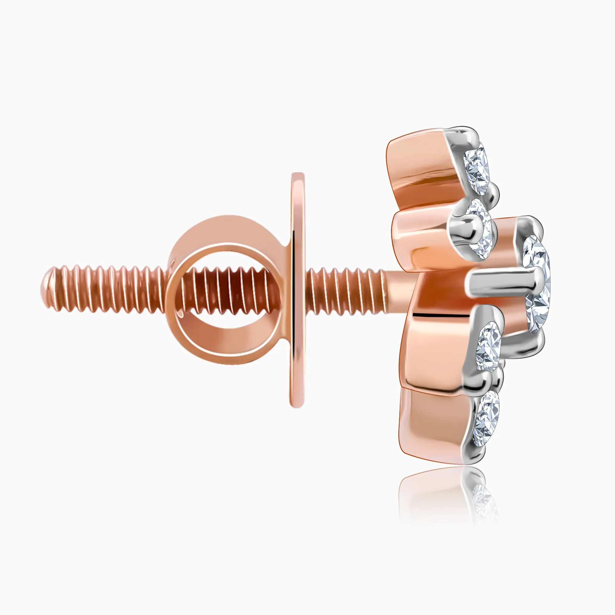 Rose Gold Floral Musings Diamond Studs Giva