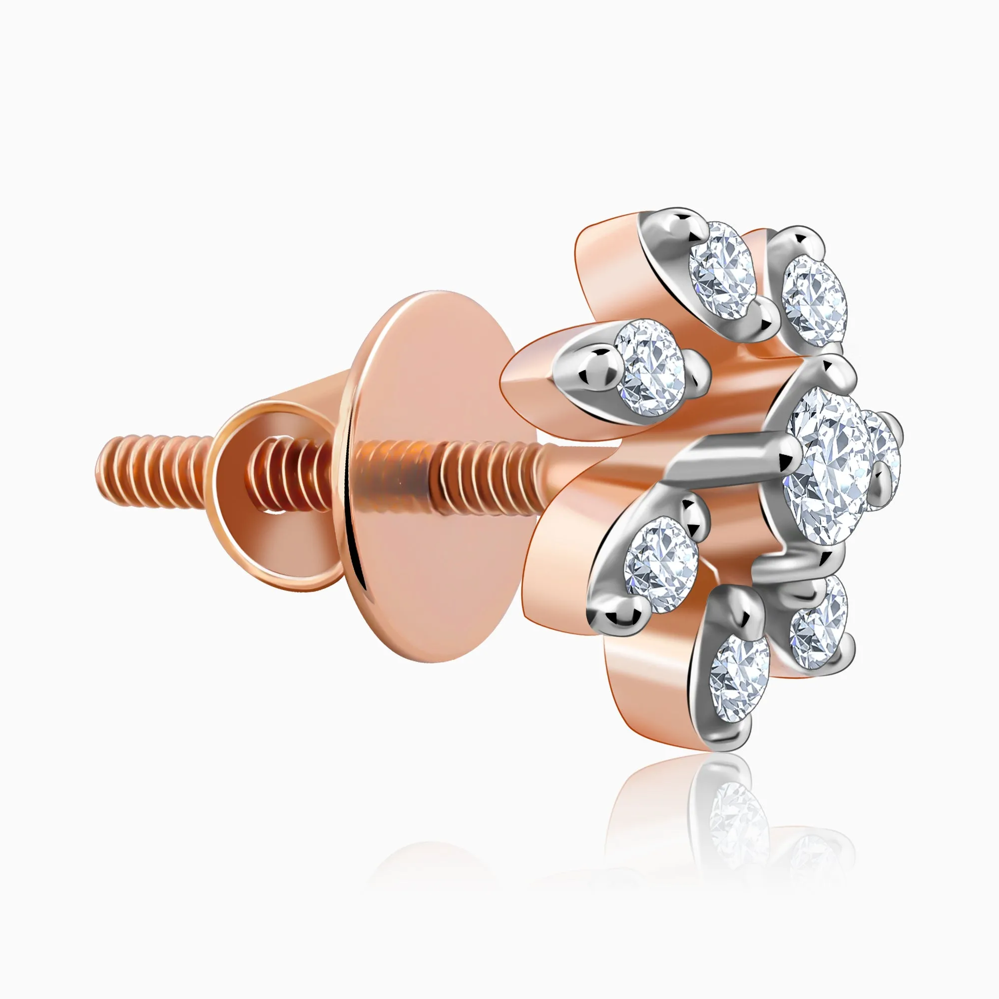 Rose Gold Floral Musings Diamond Studs Giva
