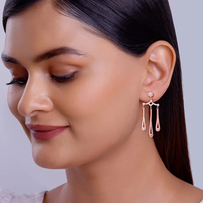 Rose Gold Gleaming Spark Earrings Giva
