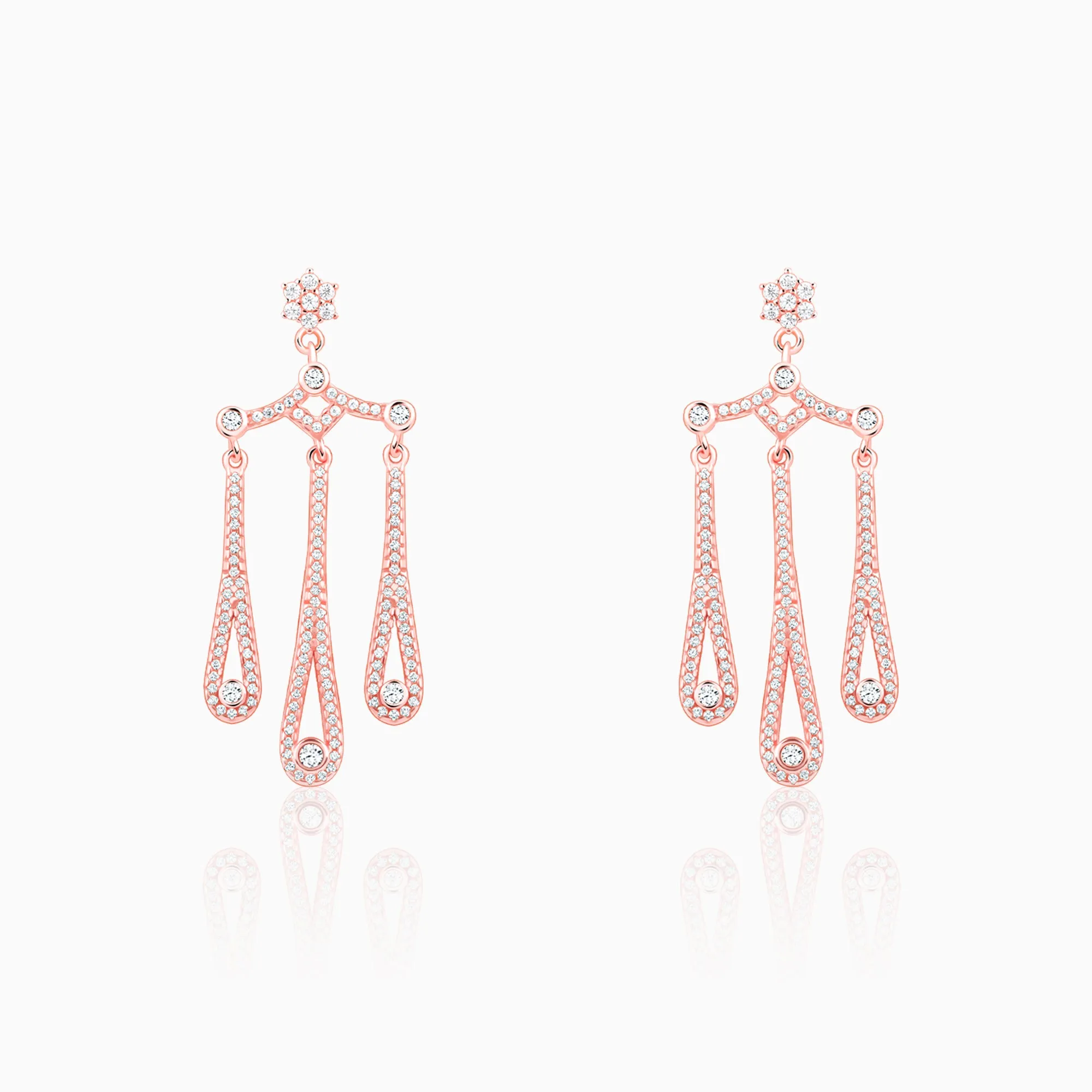 Rose Gold Gleaming Spark Earrings Giva