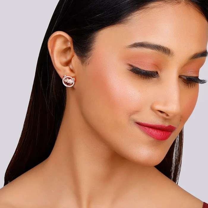 Rose Gold I Miss You Stud Earrings Giva