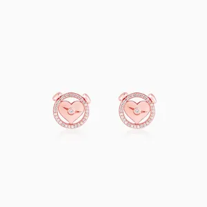 Rose Gold I Miss You Stud Earrings Giva
