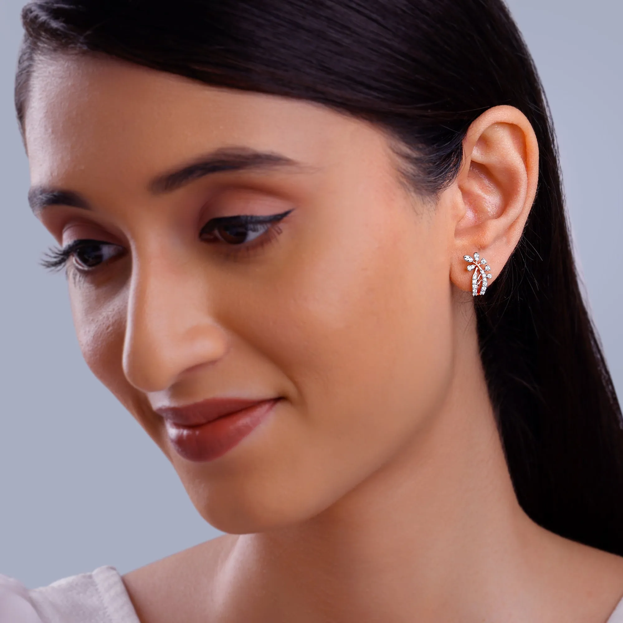 Rose Gold Juno J-hoop Diamond Earrings Giva
