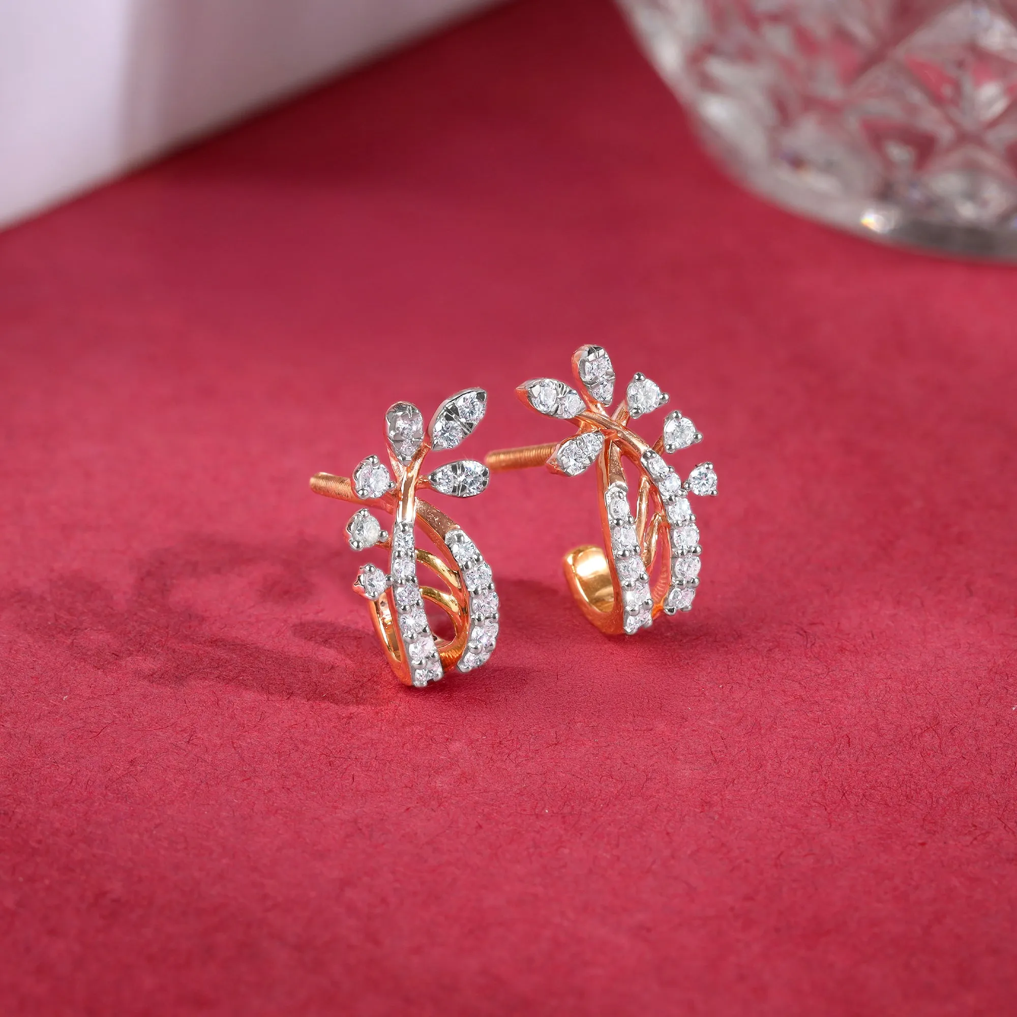 Rose Gold Juno J-hoop Diamond Earrings Giva