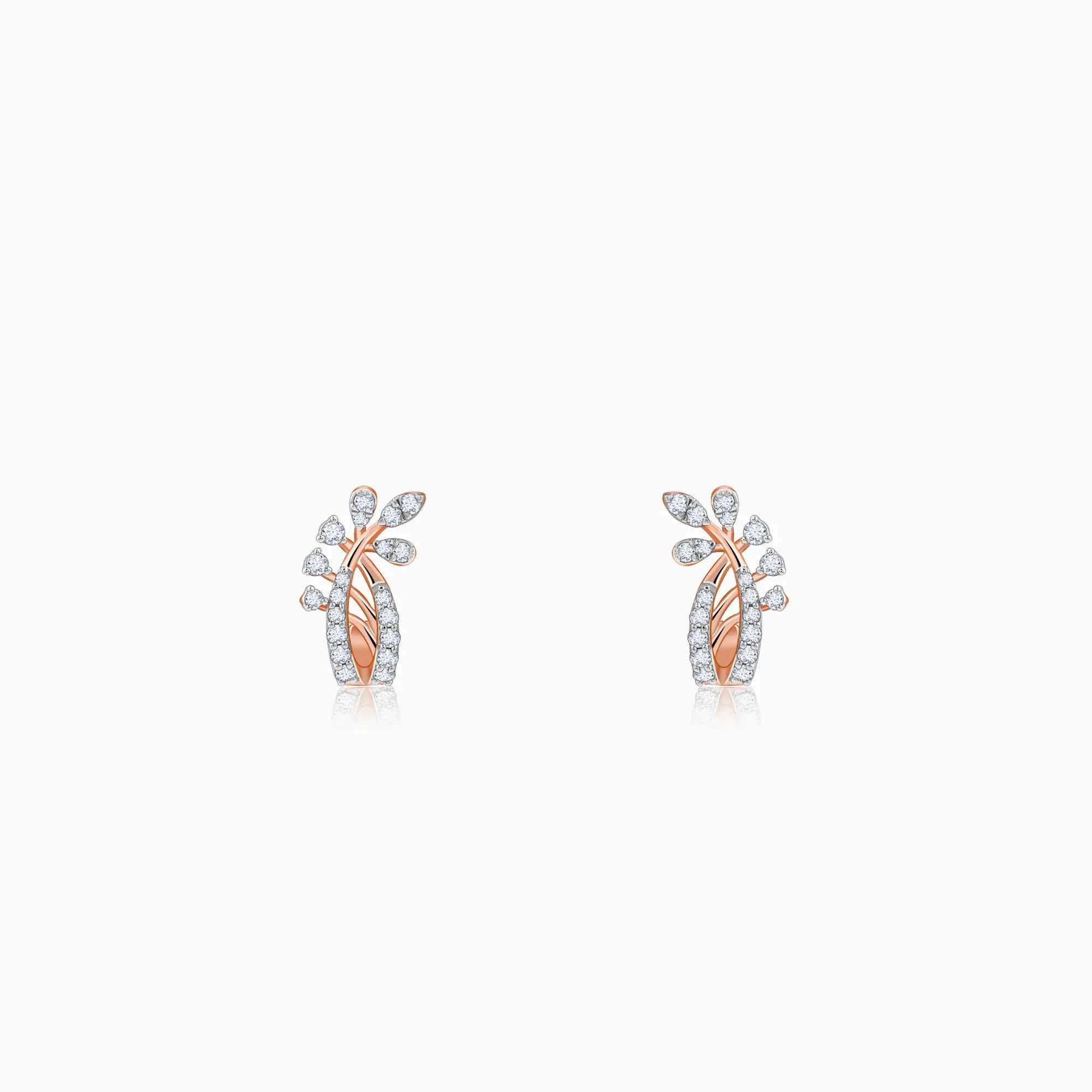 Rose Gold Juno J-hoop Diamond Earrings Giva