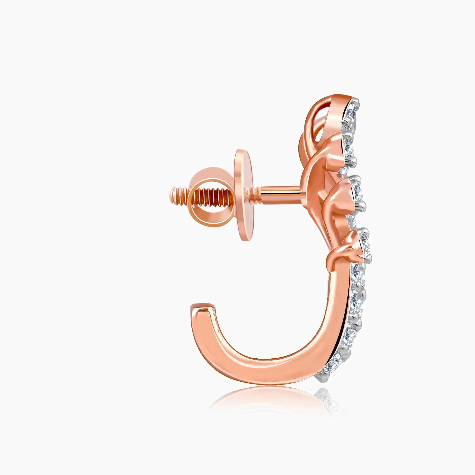 Rose Gold Juno J-hoop Diamond Earrings Giva