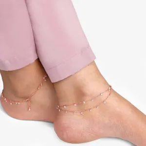 Rose Gold Layered Queen's Anklet Giva