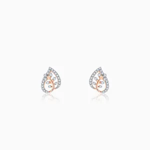 Rose Gold Leafy Love Diamond Earrings Giva