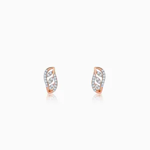 Rose Gold Luna J-hoop Diamond Earrings Giva