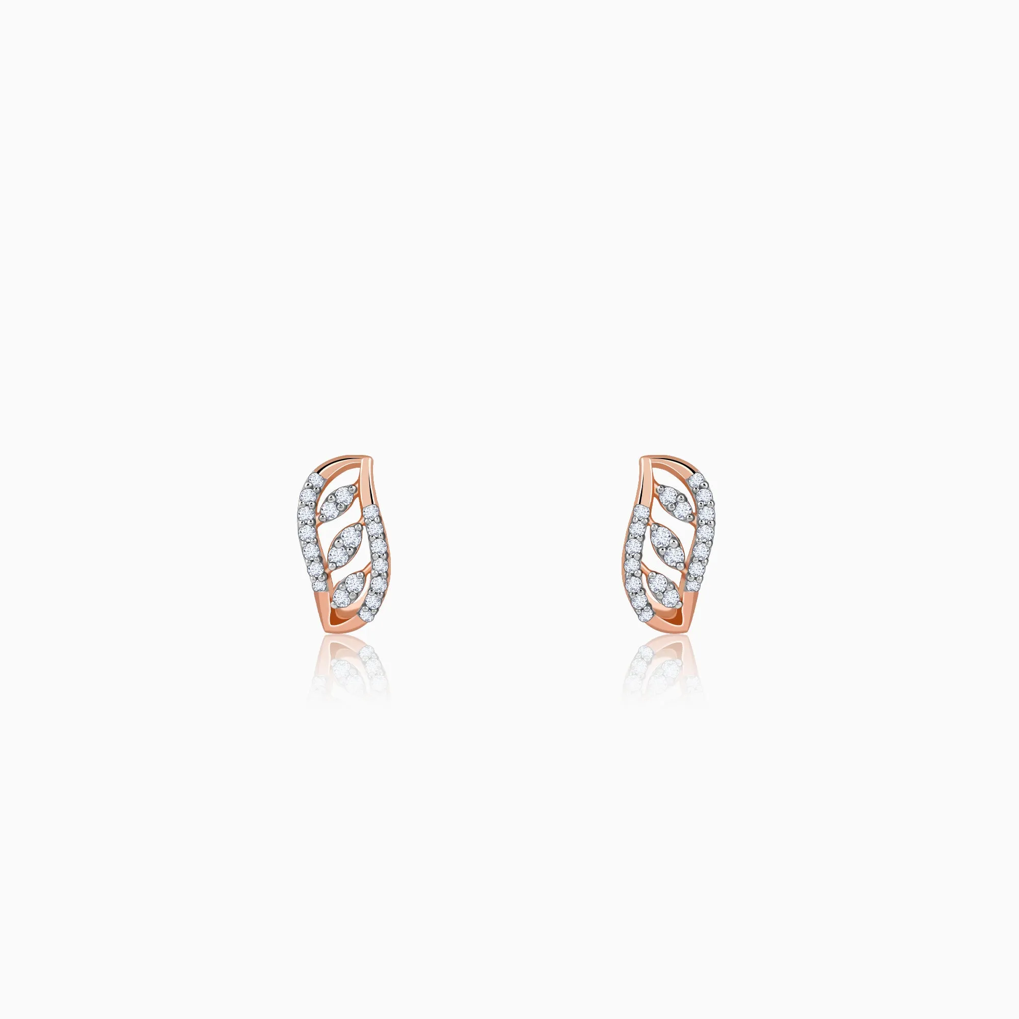 Rose Gold Luna J-hoop Diamond Earrings Giva