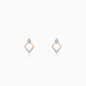 Rose Gold Radiant Rhombus Diamond Earrings Giva