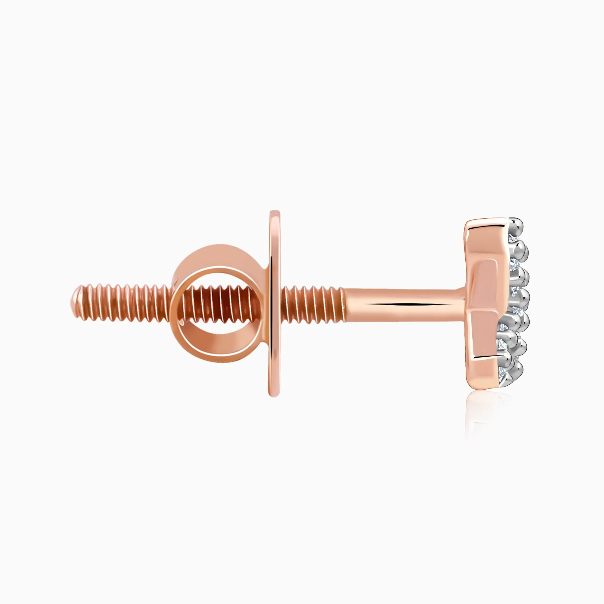 Rose Gold Radiant X Diamond Studs Giva