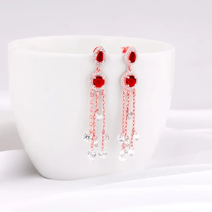 Rose Gold Rainy Love Dangler Earrings Giva