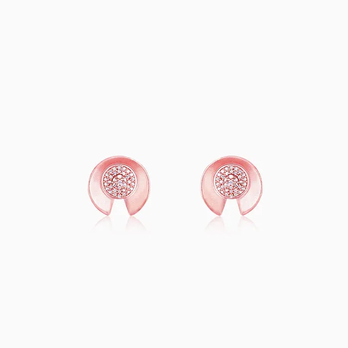 Rose Gold Shimmering Love Stud Earrings Giva