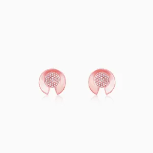 Rose Gold Shimmering Love Stud Earrings Giva